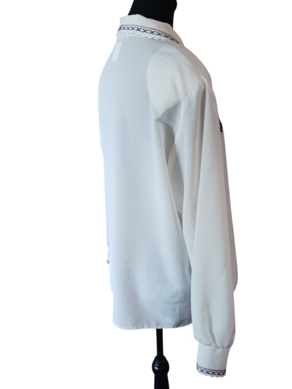 Vintage Jessica Embroidered Size 18 White Long Sleeve Button-Up Polyester Blouse - Picture 12 of 16